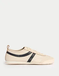 Leather Stripe Trainers Cream Mix female