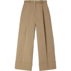 Pantalones anchos de mujer con pinzas y vueltas