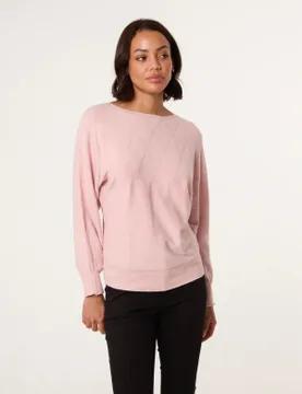 Patterned Jumper - L/XL / PINK - female - Blue Vanilla - FashionsVida