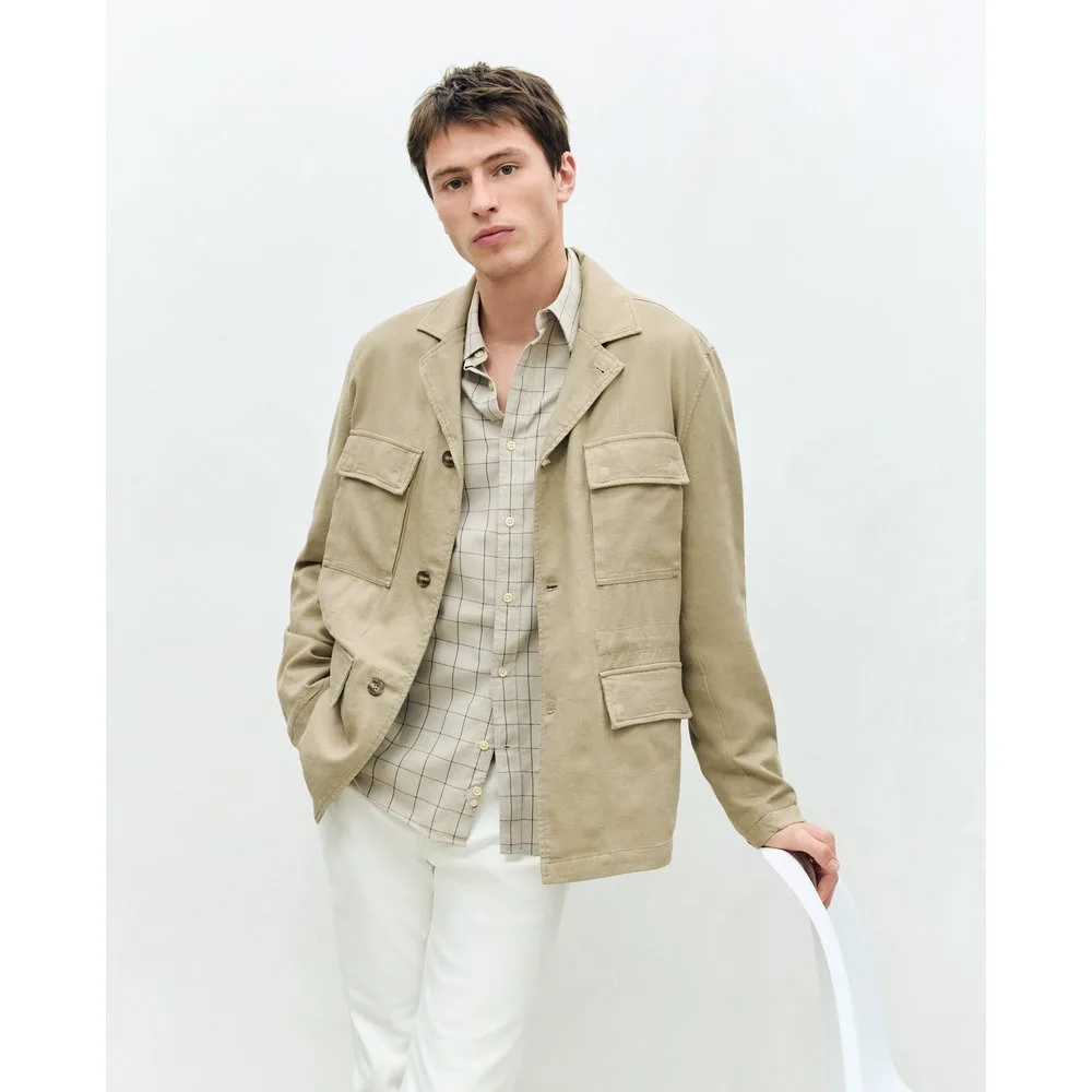 Parka larga en lino de hombre - Dustin - FashionsVida