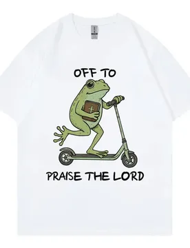 Off To Praise The Lord Funny Frog Graphic T Shirts Men Women Casual Fashion T-shirt Summer Loose Cotton Short Sleeve T-shirts - Aliexpress - FashionsVida