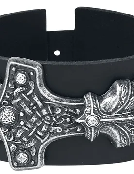 Mittelalter Lederarmband - Thorshammer - für Männer - Männer - male - Alchemy Gothic - FashionsVida