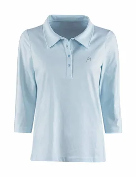Jersey Polo mit Strassbesatz - Hellblau - female - Size: 48 - Avena - FashionsVida