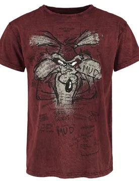 T-Shirt - Coyote - Genius - S bis XL - für Männer - Größe S - rot - EMP exklusives Merchandise! - Männer - male - Looney Tunes - FashionsVida