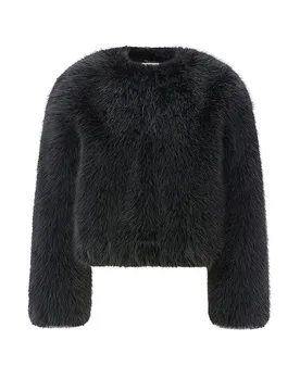 Giacca effetto pelliccia nero 36 - Richroyal - FashionsVida