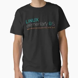 Linux Elementary OS Linux Operating System Graphic T‑Shirt Casual Short Sleeve Tees Geek IT Developer Fan Gift Streetwear S-6XL