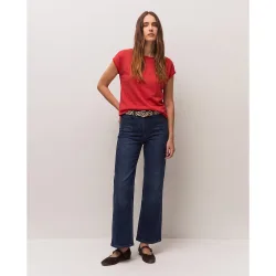 Camiseta de mujer de manga corta con lúrex