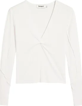 Camiseta de mujer nudo rib - Desigual - FashionsVida