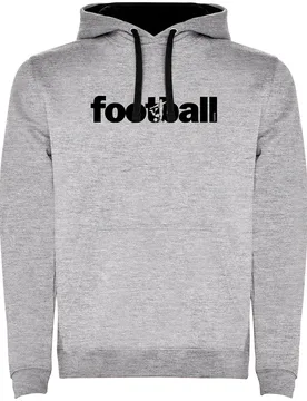 Sweat à Capuche Word Football Two-colour Heather Grey / Black 3XL Homme - Kruskis - FashionsVida