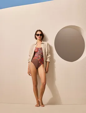 Bañador de mujer estampado de poliamida - Énfasis - FashionsVida