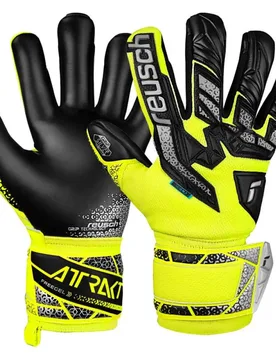 Gants De Gardien De But Junior Attrakt Freegel Silver Safety Yellow / Silver / Black 5 unisex - Reusch - FashionsVida