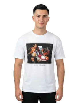 Mister T-shirt à Manches Courtes Renairssance Painting Oversize White XS - TEE - FashionsVida