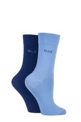 Pair Indigo / Sky Plain Bamboo Fibre Socks Ladies 4-8 Ladies - - Blue - Size: Small
