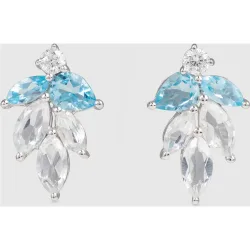 Pendientes My Weddng de oro con diamantes y topacio