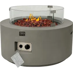Mesa de Exterior con Brasero de Gas Fuji con cristales 16 Kw
