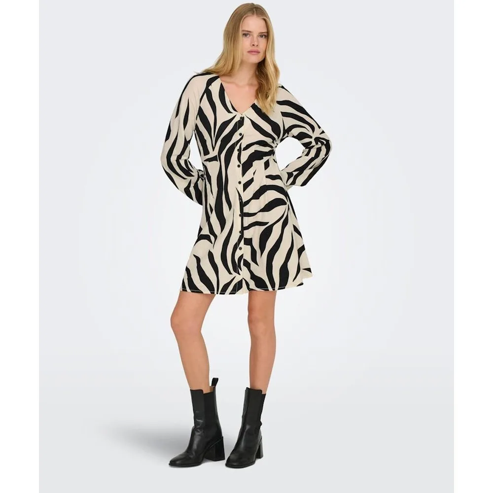 Vestido corto estampado de manga larga - Only - FashionsVida