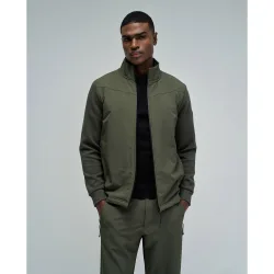 Chaqueta bomber de hombre con mezcla de materiales