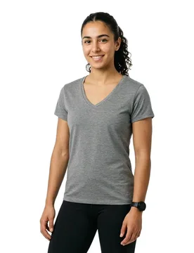 Maglietta A Maniche Corte Studios Slub Embroidered Vee Silver Metallic XS - Superdry - FashionsVida