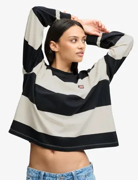 Superdry Damen Athletic Essentials Sweatshirt mit OverGrößed-passform Navy - Größe: 44 - 54.99 - FashionsVida