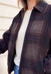 Street One Gefütterter Blouson mit Karomuster female Braun