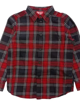 Camicia Quadri K407 Rosso/nero - Cumbe Camicia J01363 KXBGH - Diesel - FashionsVida