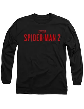 Unisex SpiderMan 2 Gamerverse Red Logo Long Sleeve T-Shirt, Black Size: Small - Black - Size: S - Marvel - FashionsVida