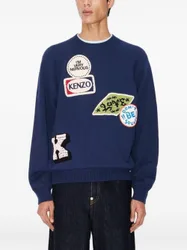 Kenzo felpa applicazioni uomo blu