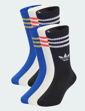 Calzini a 3 Strisce Crew 6 paia bambini 16-18 Bold Blue / Cloud White / Black - Adidas - FashionsVida