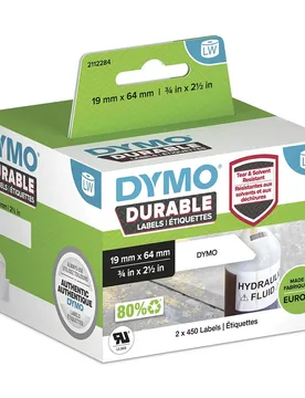 Étiquettes De Ruban Durables 3/4 2-1/2 19x64 Mm White One Size unisex - DYMO - FashionsVida