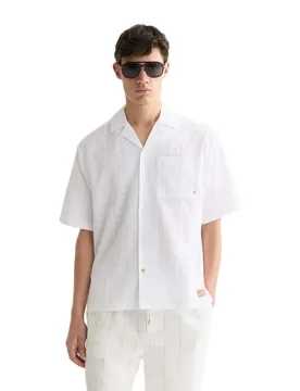 Camicia A Maniche Corte 182237 Relaxed Fit Bright White M - Scotch & Soda - FashionsVida