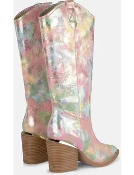 Botas básicas de mujer de piel estilo cowboy con puntera afilada - Alma en Pena - FashionsVida