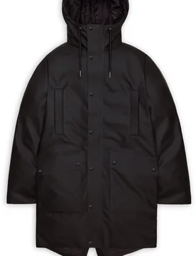 Parka isolante et imperméable - Nome Long Parka W3T3 Black - Taille L - Noir - Rains - FashionsVida