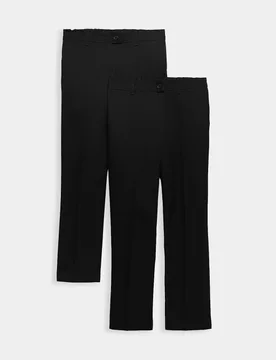 Pack Girls' Slim Leg School Trousers (2-18 Yrs) Black female - M&S - FashionsVida