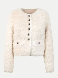 Faux-Fur Kurzjacke im Trachten-Chic Beige 42