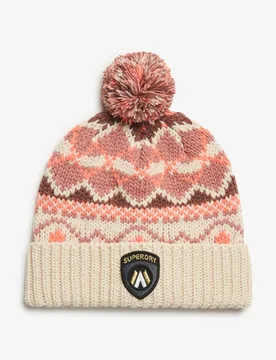 Superdry Damen Apres Ski Beaniemütze aus Strickgewebe Creme - Größe: 1Größe - 34.99 - FashionsVida