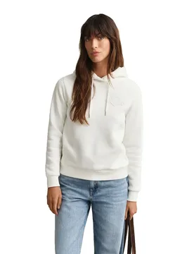 Felpa Con Cappuccio 202587 Eggshell S - Gant - FashionsVida