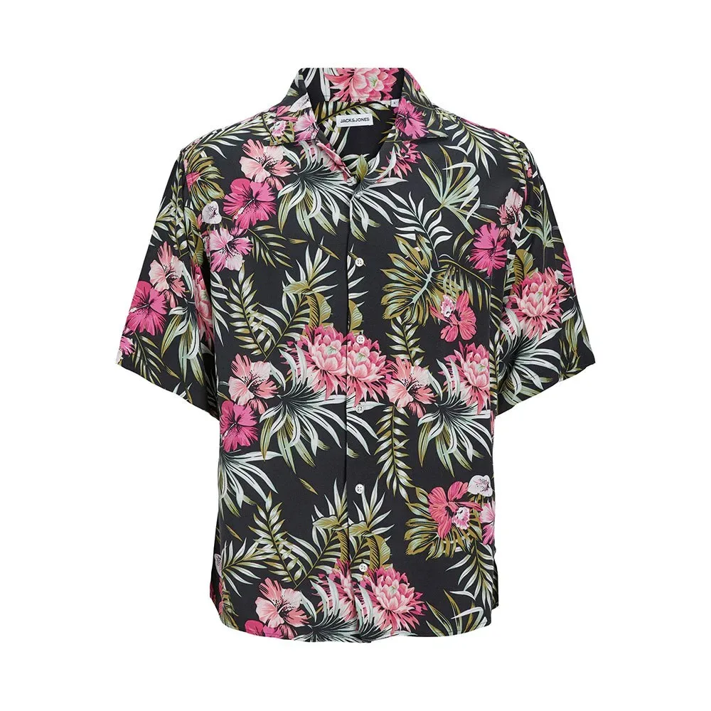 Camicia A Maniche Corte 122808 Ejeff Aop Resort Pink Nectar XS - Jack & jones - FashionsVida