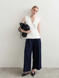 Jersey V-Neck Vest Top Ivory female