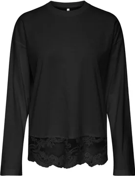 Camiseta 100% algodón de mujer con detalle de encaje - Only - FashionsVida