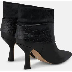Botines básicos de mujer en ante con detalle animal print