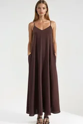 Womens A-Form Maxi Dress - Mocha - Size Large