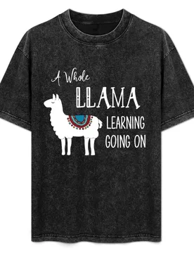Teacher Llama Classroom Learning Going On T-Shirt Big Size Crew Neck T-Shirt - Aliexpress - FashionsVida