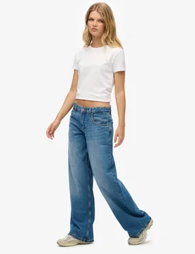 Superdry Damen Mid Rise Baggy Jeans Blue - Größe: 28/32 - 64.99 - FashionsVida