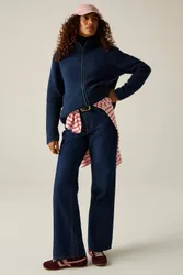 Women's Cosy Frankie Borg Full Zip Fleece Sweatshirt in Navy Size: 12 - Navy - Size: 12