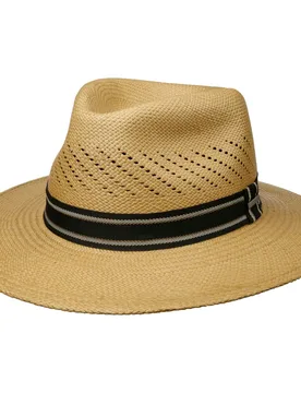 Vented Crown Traveller Panama Hat by - beige - Female - Size: S (54-55 cm) - Stetson - FashionsVida