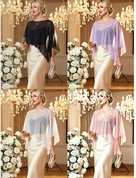 Pieza Chal de gasa para mujer, chal puntiagudo, negro, blanco, rosa, púrpura claro, chal de protección solar del desierto, chal de estilo elegante p - Shein - FashionsVida
