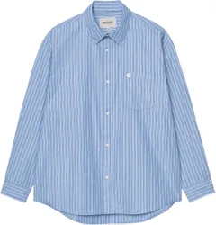Chemise en popeline de coton - L/S Keene Shirt Keene Stripe Curacao en Coton - Taille L - Bleu