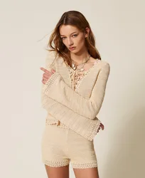Twinset Pull avec crochet et lacets