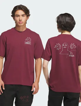 T-SHIRT SKATEBOARDING x MARK GONZALES NOT AMUSED M Shadow Red / Halo Silver - Adidas - FashionsVida