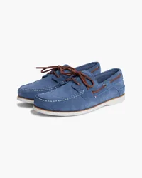 Mens Core Boat Shoe In Medium Blue Leather - Size Uk 8